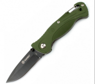 Нож складной Ganzo с зажимом и встроенным свистком  сталь 420С, дл. клинка 75 мм, сталь 440С цв. зеленый