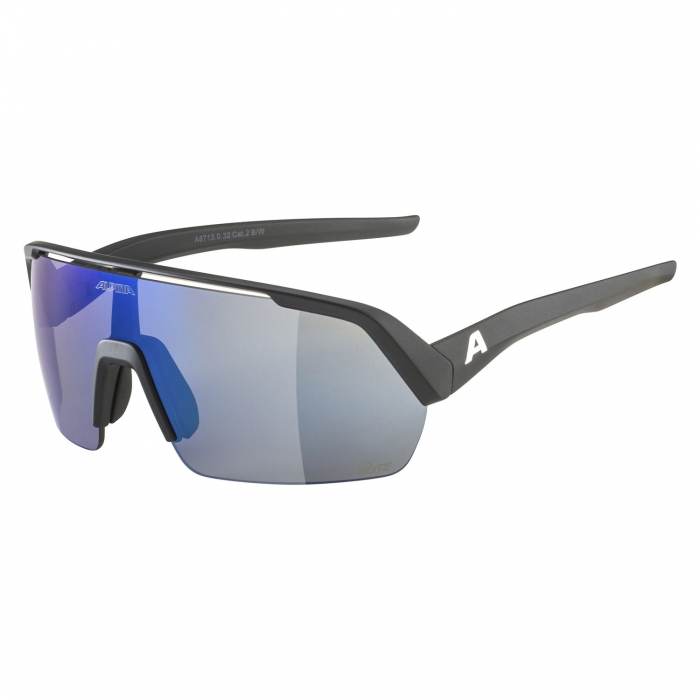 Очки солнцезащитные ALPINA Turbo HR Q-Lite Black Matt/Green Blue Mirror Cat.2, Fogstop