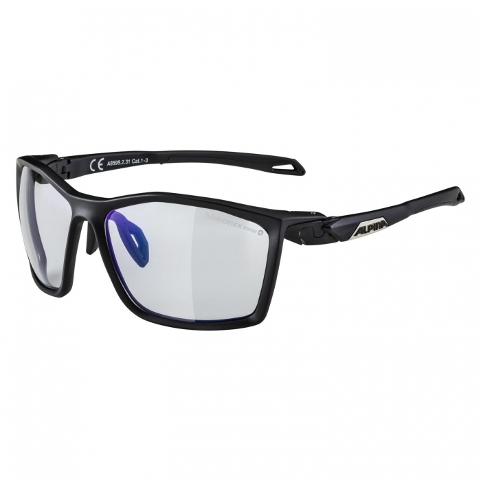 Очки солнцезащитные ALPINA Twist Five V Black Matt/Varioflex Blue Mirror Cat.1-3, Hydrophobic, Fogstop