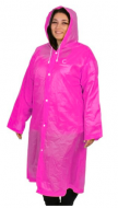 Плащ-дождевик Следопыт,  на кнопках и с капюшоном, EVA 68*120 см - розовый